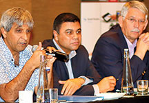 Panel discussion with (left to right) Professor Adam Habib, Professor Francis Petersen and Professor Chris de Beer.